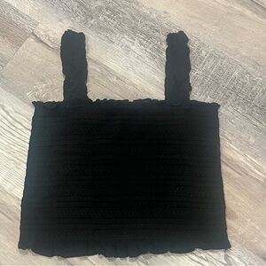 Easel Black Womens Smock Crop Top Size M